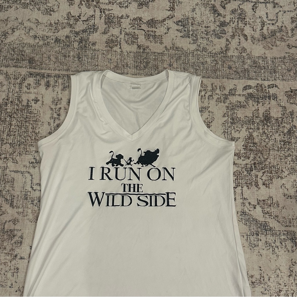 SportTek White Ladies Lion King Athletic Tank